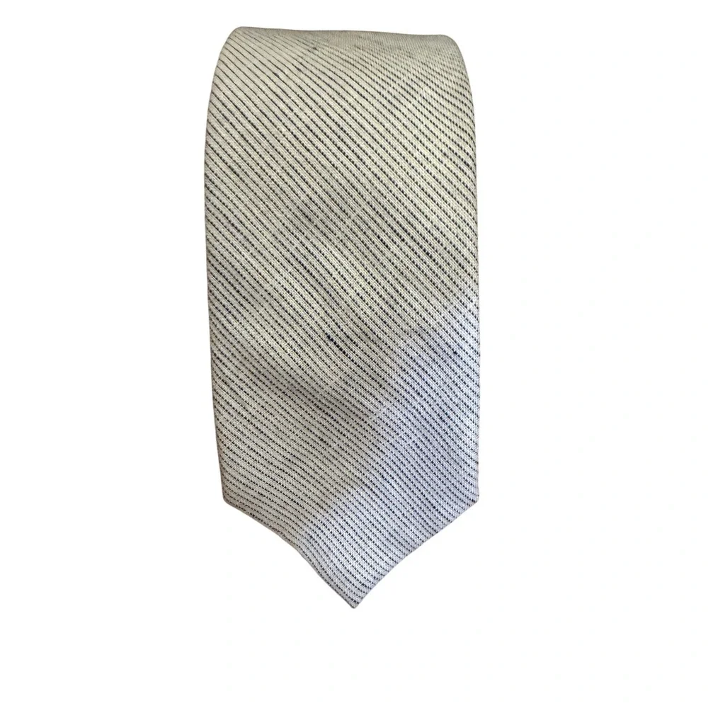 J.Crew Outlet Striped Tie Mens Cotton Linen Blend Business Preppy